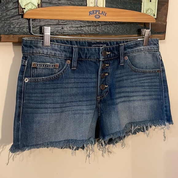 Lucky Brand The Cut-Off Denim Jean Shorts Size 28 - Picture 5 of 16